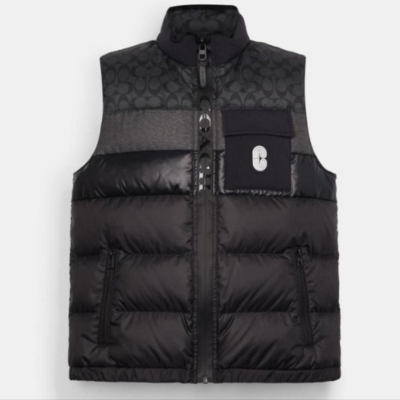 NWT Coach Men's Puffer Down Vest Black Size XS - Picture 3 of 5